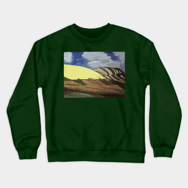 Filtered Hills and Cloudy Skies Crewneck Sweatshirt by TheWickerBreaker